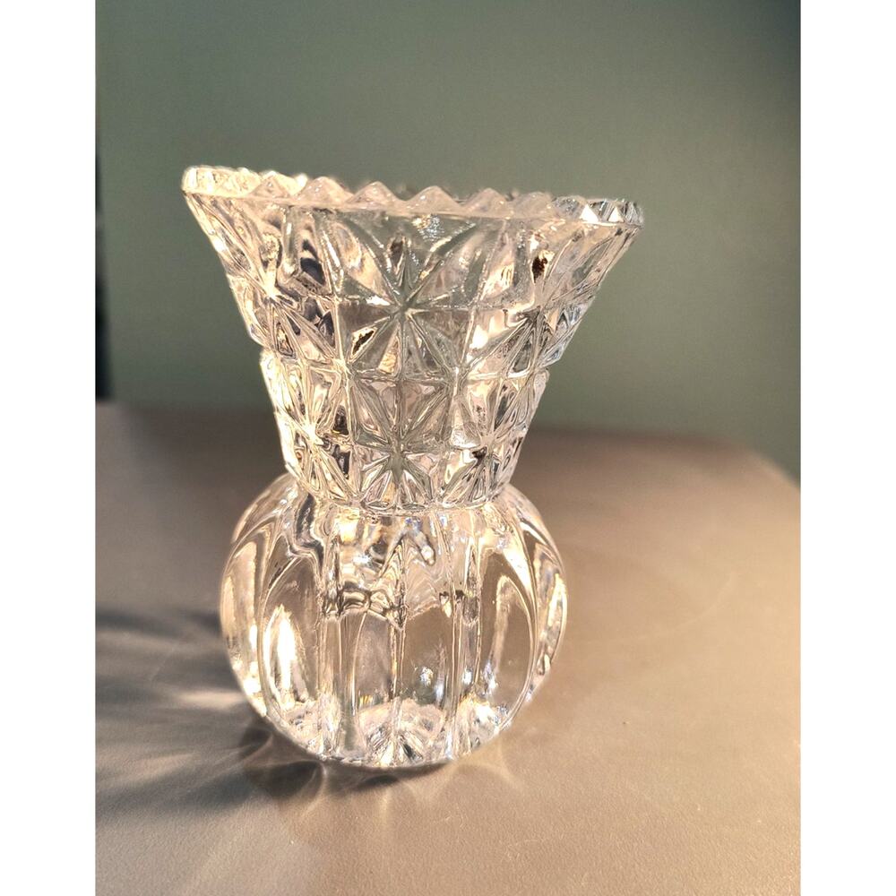 772. Princess House 24% Leaded Crystal Mini Bud Vase Tooth Pick Holder